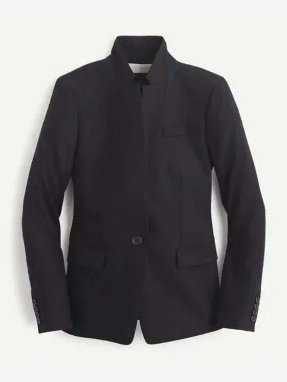 J.Crew Regent Blazer In Wool Flannel Black Size 4 - Picture 1 of 7